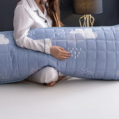 Sleepwish Cloud Bedding Long Pillow for Adults - 48 Inches Blue Cute Pattern