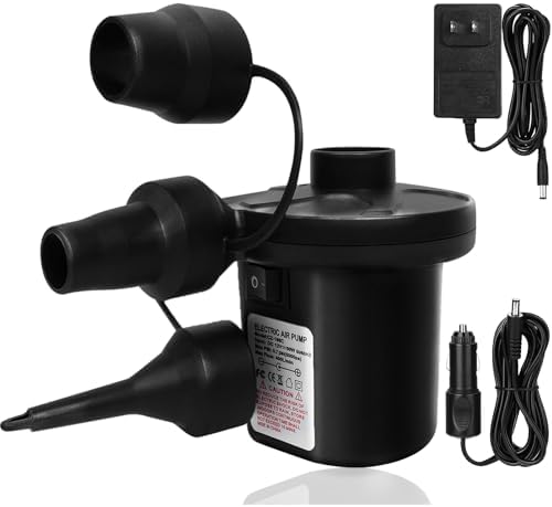 XIMUX Electric Air Pump with 3 Nozzles 5000PA 50W Portable Quick-Fill