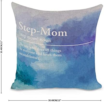 Step-Mom Dictionary Pillowcase 12x12in Cotton Linen