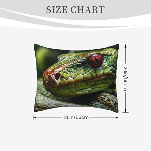 2 Pack Green Snake Pillow Cases with Hidden Zipper