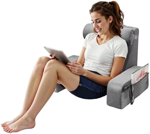 VEVOR Reading Pillow with Armrest and 3 Pockets