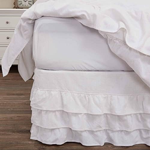 Piper Classic Serenity King Bed Skirt 78x80 Crisp White Ruffled