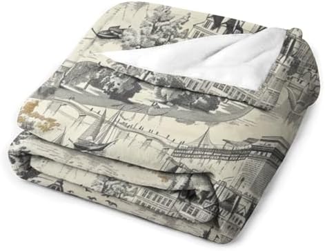 HDESDIS Abstract City Flannel Throw Blanket 40x50 Inch