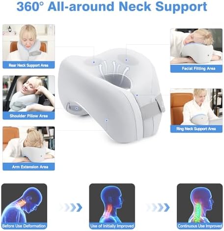 Jiaao 2 in 1 Travel Neck Pillow with Eye Masks and Earplugs