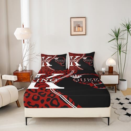 Manfei King and Queen Microfiber Sheet Set with Fur Patchwork