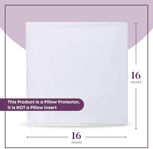 CIRCLESHOME Throw Pillow Protectors 16x16 Square 2 Pack