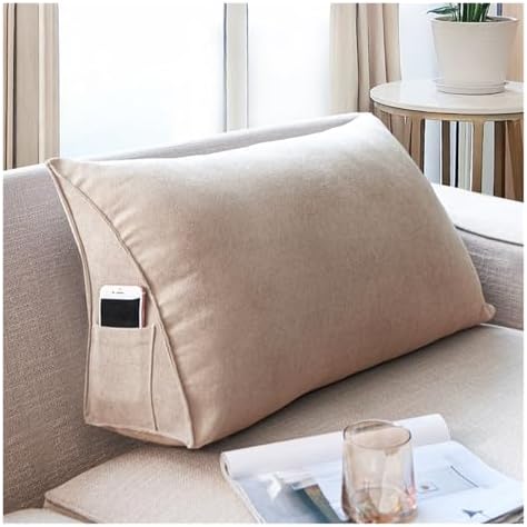 Large Triangular Sofa Pillow for Backrest and Bedside Use