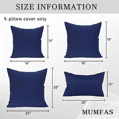 MUMFAS 2-Pack Solid Navy Blue Throw Pillow Covers