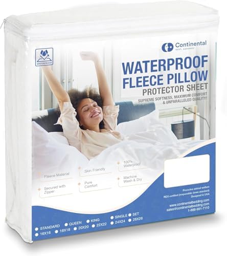 Continental Bedding Feather Down Proof Pillow Protectors Set of 2