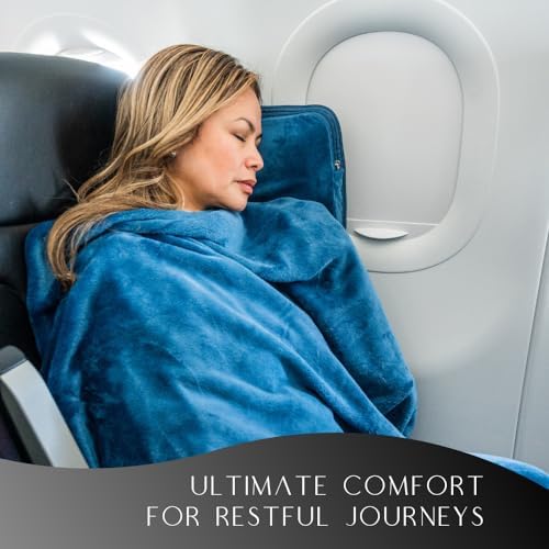 Travellow Travel Pillow and Blanket Set - Blue