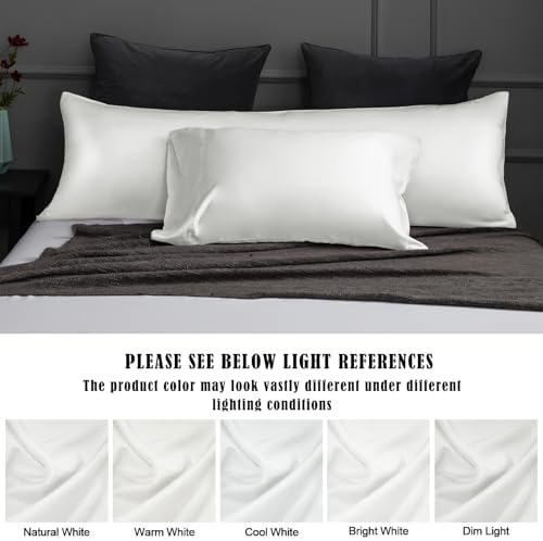 Cooling Bamboo Rayon Pillowcases 2 Pack 20x26 inch Ivory White