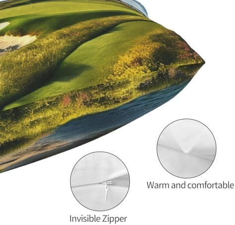 Seaside Golf Course Pillow Cases Set of 2 Microfiber with Hidden Zipper