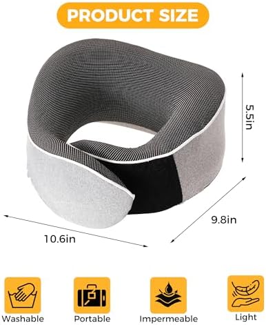Tri-tra Travel Pillow with Eye Mask and Earplugs Grey 1