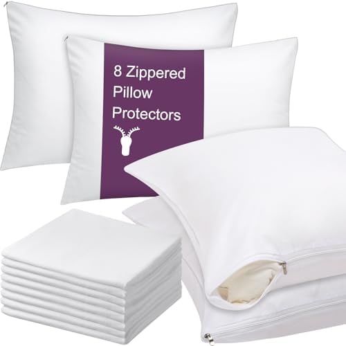 Shimeyao 12 Pcs Zippered Pillow Protectors Bulk Standard Size