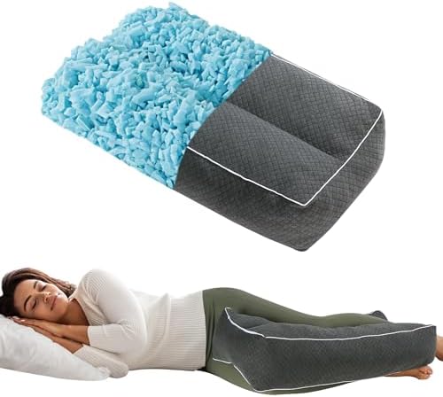 HOMBYS Shredded Memory Foam Leg Pillow for Side Sleepers Grey