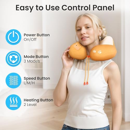 COMFIER Travel Pillow with Heat and Vibration Massage 1