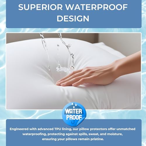 Beings Mothers Touch Waterproof Pillow Covers Set of 2 White 28x20