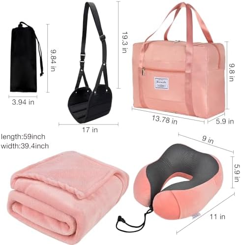 Nerien Pink Travel Pillow and Blanket Set