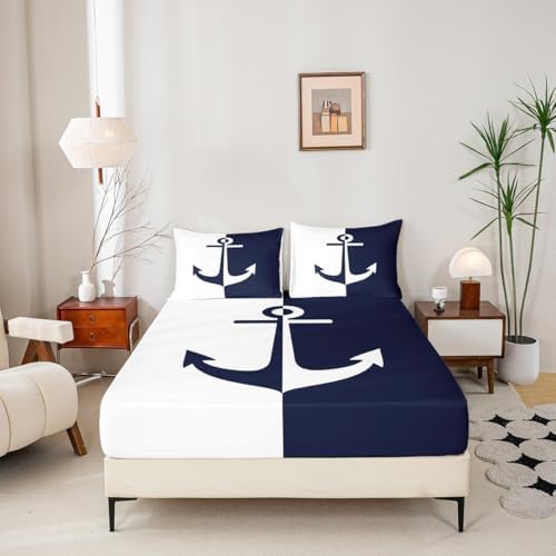 Castle Fairy Nautical Anchor Sheet Set with 2 Pillowcases