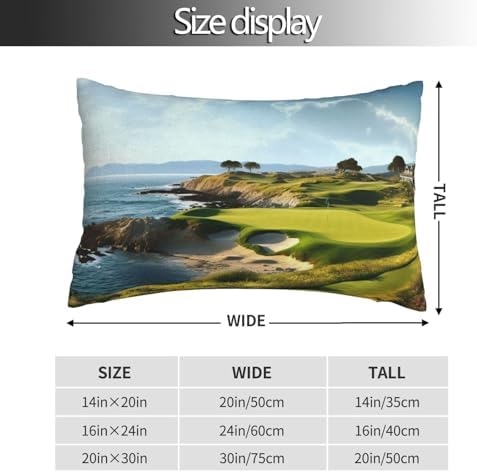 Seaside Golf Course Pillow Cases Set of 2 Microfiber with Hidden Zipper