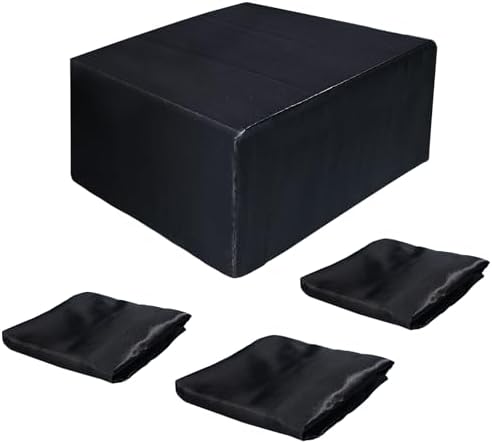 3 Pcs Black Satin Pillowcases with Hidden Zipper