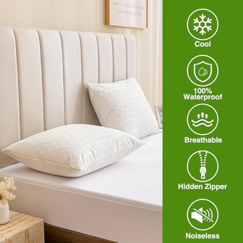AVARNO Pillow Protectors King Size Zipper Set of 2