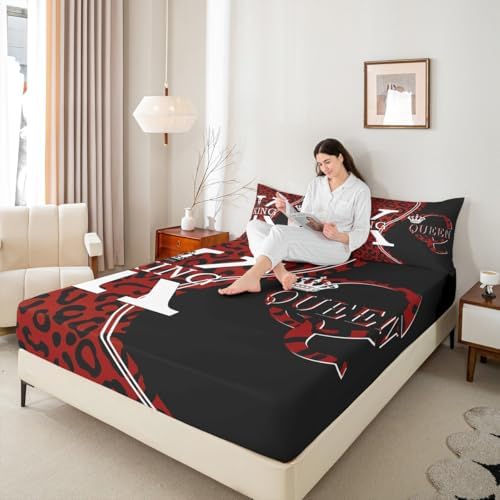 Manfei King and Queen Microfiber Sheet Set with Fur Patchwork
