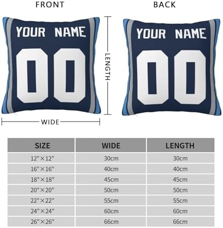Custom Name and Number Pillow Case 18x18 Inch