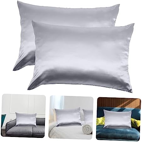 2PCS Cooling Pillow Covers with Zipper Breathable Polyester for Comfortable Sleep