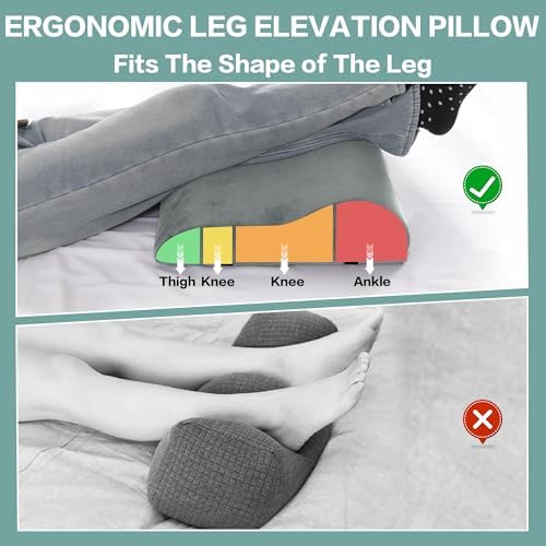 HOMBYS Extra Large Recliner Leg Pillow - Light Grey