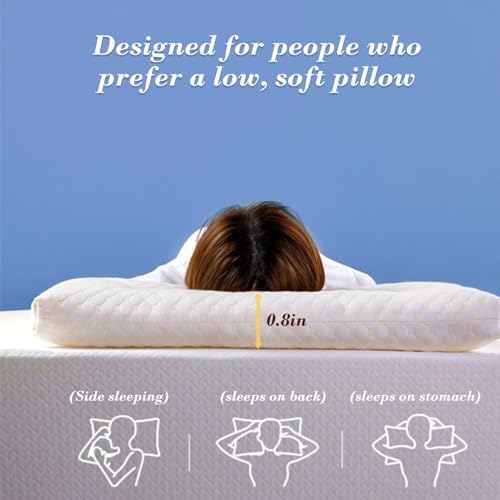 Soft Flat Pillow - Breathable Ergonomic 20x30 Inches