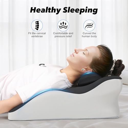 Aduken Back Pillow Wedge with Removable Headrest