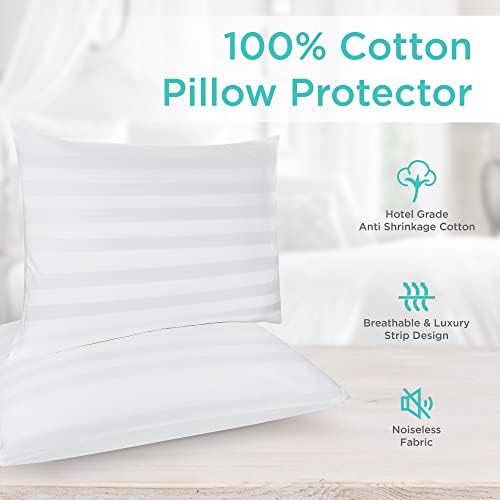 Continental Bedding Damask Zippered Pillow Protector Set of 2