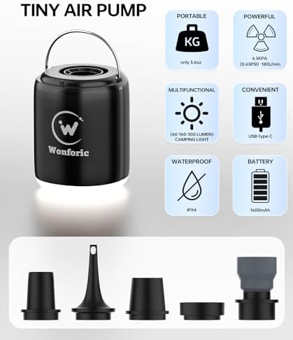 Wonforic Mini Air Pump with Camping Lantern and Magnetic Attach
