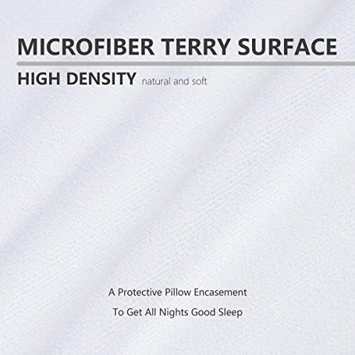 Ruili 2 Pack Standard Terry Pillow Protectors with Waterproof Zipper