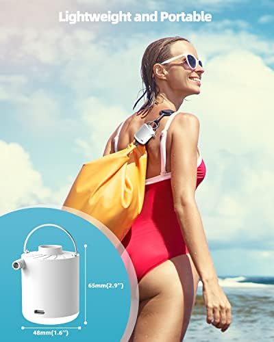 Homdat Mini Portable Air Pump with USB Rechargeable and Camping Lantern 1