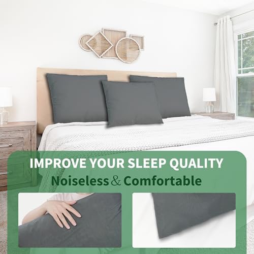 Safe and Sound Waterproof Pillow Protector 20x26 Inch 2 Pack Grey