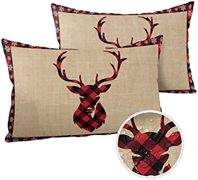 Waterproof Pillow Protector 2 Pack - Black Red Buffalo Plaid
