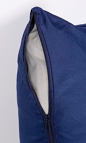 MICROPUFF Zippered Pillow Protectors 2 Pack Navy