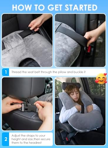 QUEEN ROSE Pink Travel Pillow for Car