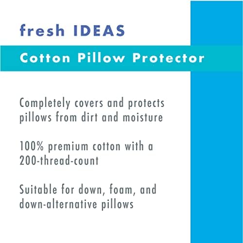 FRESH IDEAS King Cotton Pillow Protectors 6-Pack with Zippered Closures