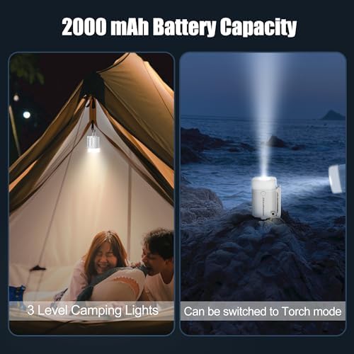 Portable Air Pump with Camping Lantern and 5 Nozzles
