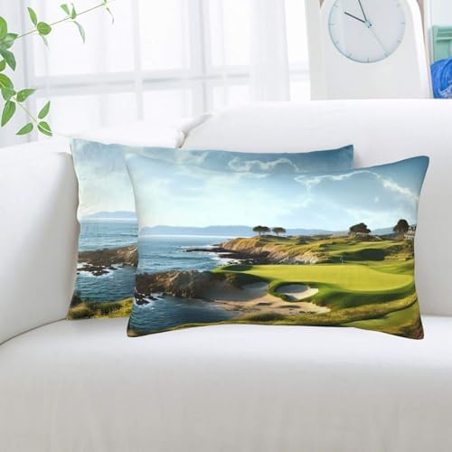 Seaside Golf Course Pillow Cases Set of 2 Microfiber with Hidden Zipper