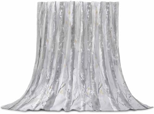 Grey Forest Throw Blanket - Soft Fluffy Fuzzy Design 30x40 Inches