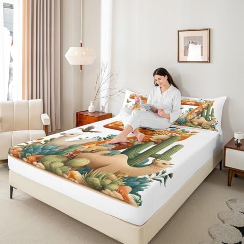 Tropical Animals Microfiber Twin Sheet Set with Deep Pocket and Pillowcase