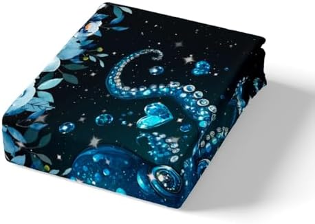 Castle Fairy Octopus Bed Sheet Set Twin Size with 1 Pillowcase
