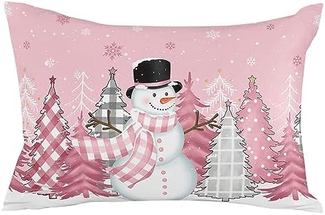 Waterproof Pillow Protector 2 Pack - Christmas Pink Design