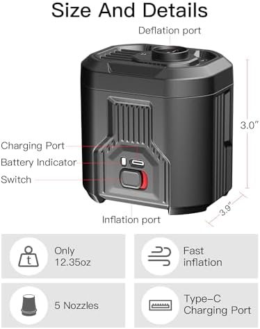 ACOTHOT Portable Air Pump for Inflatables 5KPA
