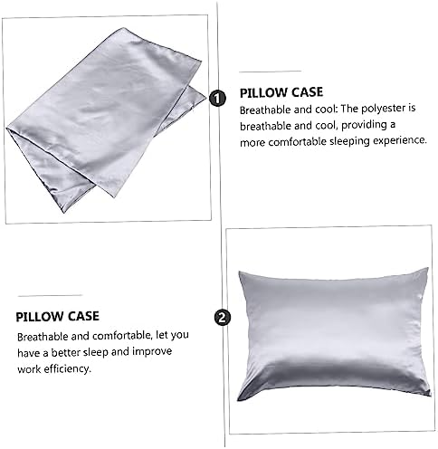 2PCS Cooling Pillow Covers with Zipper Breathable Polyester for Comfortable Sleep