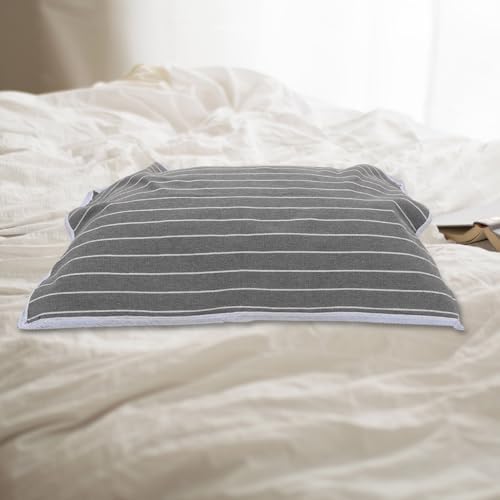 Garneck 2pcs Grey Striped Pillow Towel Case